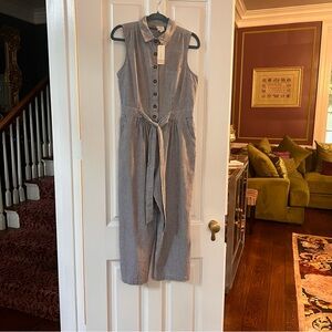 Japna Blue and white striped jumpsuit medium NWT j105 women’s